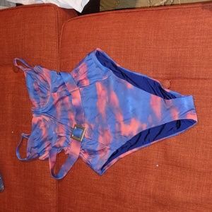 WeWoreWhat Blue and Pink One Piece Swimsuit